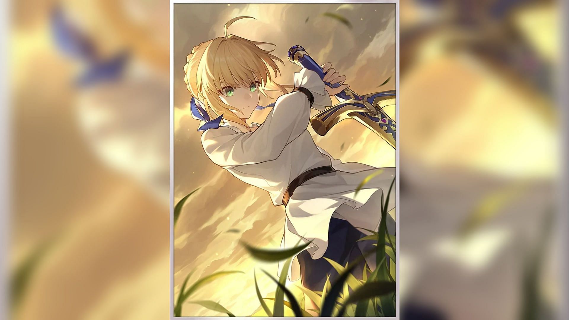 Saber's light cone "A Thankless Coronation" holding the Excalibur set in stone (Image via HoYoverse)